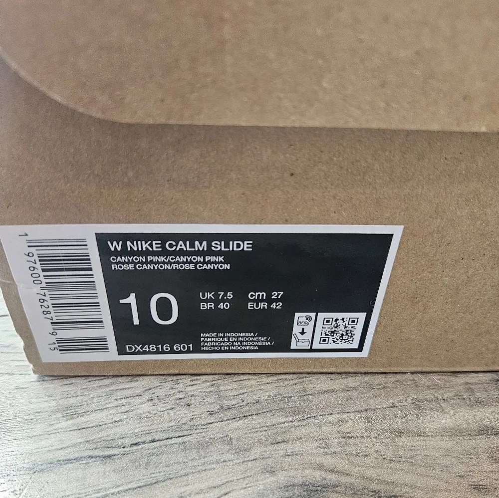 Nike Calm Slide Smokey Mauve Purple Sandal Slip On Women 10 Canyon Pink NIB - Picture 2 of 4